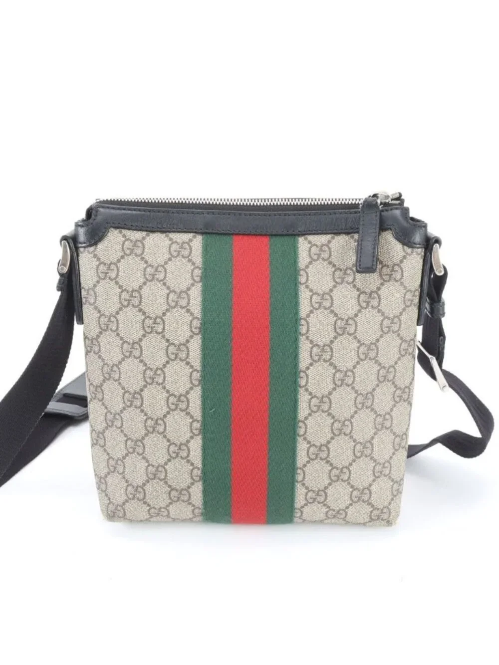 ★SOLD★ Gucci GG Supreme Sherry Line Leather Shoulder Bag Crossbody Messenger - Picture 3 of 11